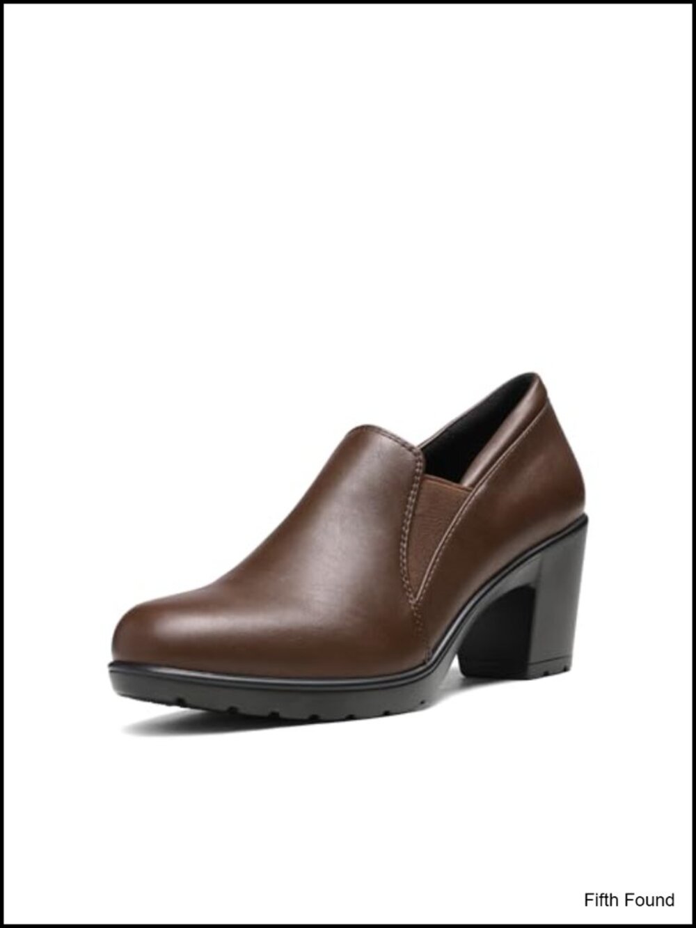 Women's Faux Leather Block Heel Loafers Pumps Round Toe Dress Shoes